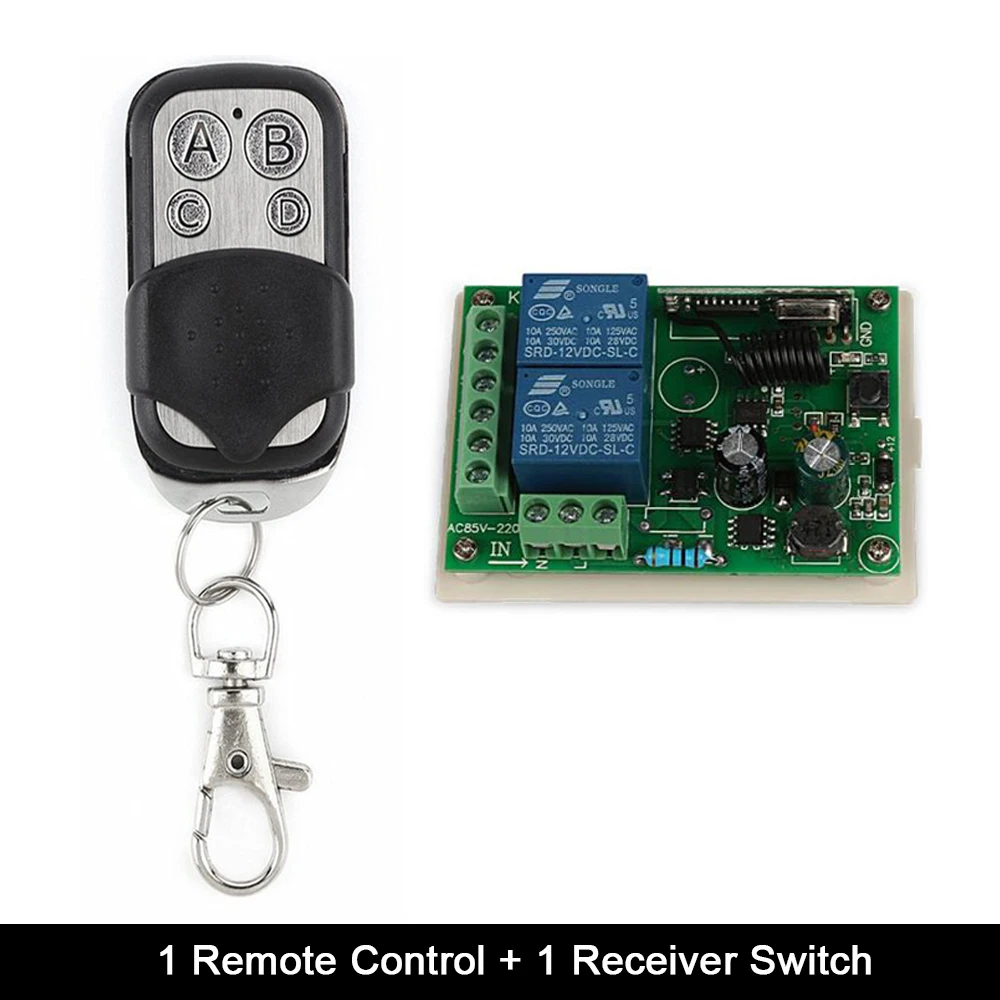 1 RC and 1 Receiver Rubrum 433 МГц пульт дистанционного управления передатчик пульт дистанционного управления переключатель+ RF релейный приемник Пульт дистанционного управления переключатель для потолочного светильника светильник - Цвет: 1 RC and 1 Receiver