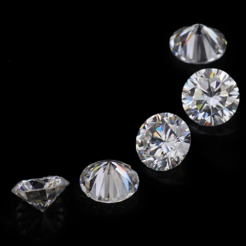 

China 1 carat Round loose moissanite 1mm-3mm 30pcs DEF color Round Moissanite quality better white moissanite diamonds