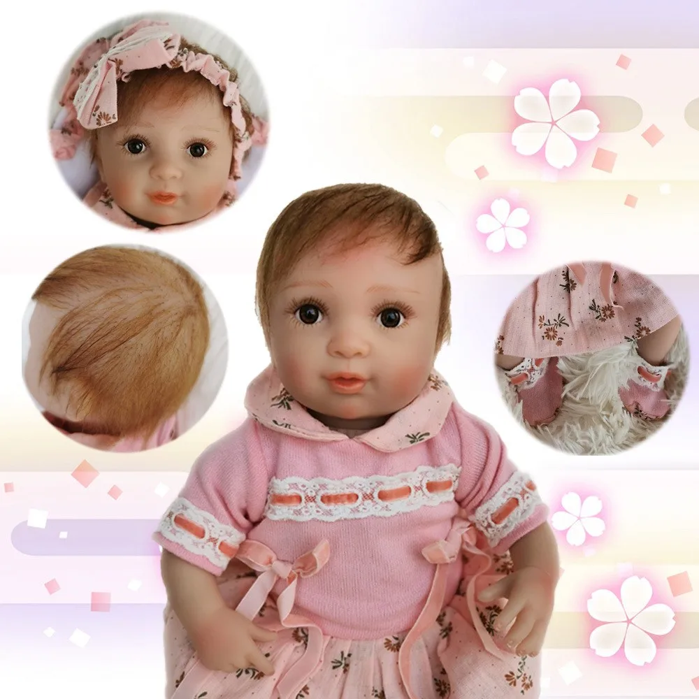40 см Мягкая силиконовая Реалистичная кукла реборн Bebes Reborn baby girl реалистичные куклы новорожденная Детская кукла «Принцесса» сопроводительная игрушка для Gif
