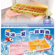 100 шт./лот, 12 квадратных отверстий, силиконовый лоток для льда, для дома, кухни/баров, сделай сам, для мороженого, замороженные шарики, форма, чехол