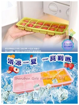 

100pcs/lot 12 Square Holes Silicone Ice Cube Tray for Home Kitchen/Bars DIY Ice Cream Freeze Ball Mould Maker Case