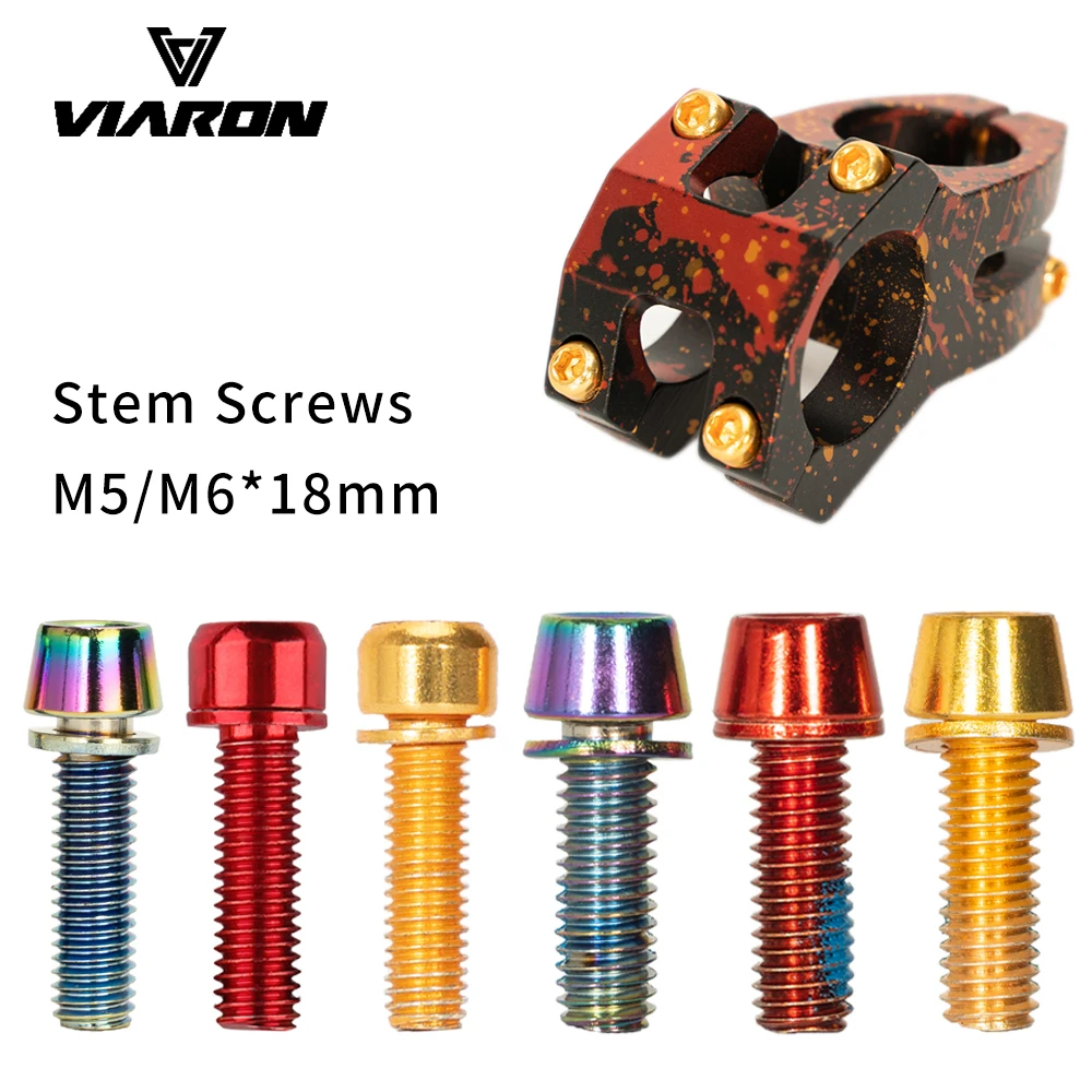 VIARON 6 шт. велосипедный вынос руля винты M5/M6 * 18 мм Riser болты красочный ультралегкий