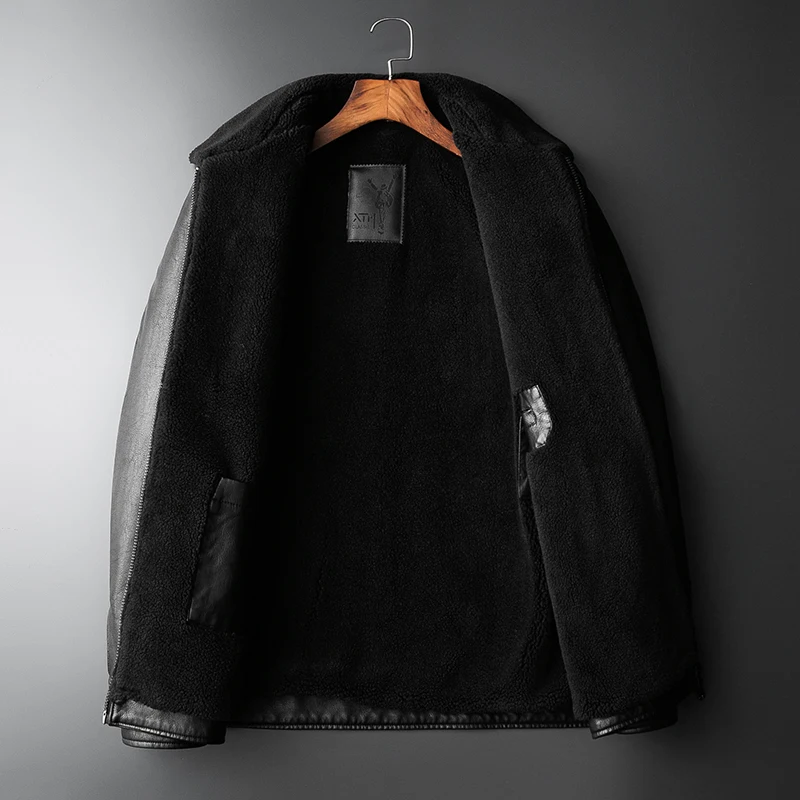 Oversized 8XL 7XL 6XL 5XL Thick Men Winter Leather Jacket New Style Keep Warm Stylish Handsome Coat 1919
