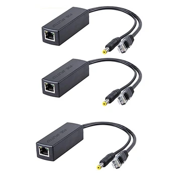 

3PCS PoE Splitter 48V to 12V POE Connectors Splitter Extender Injector IEEE802.3Af/At 10/100M for Hikvision POE Splitter