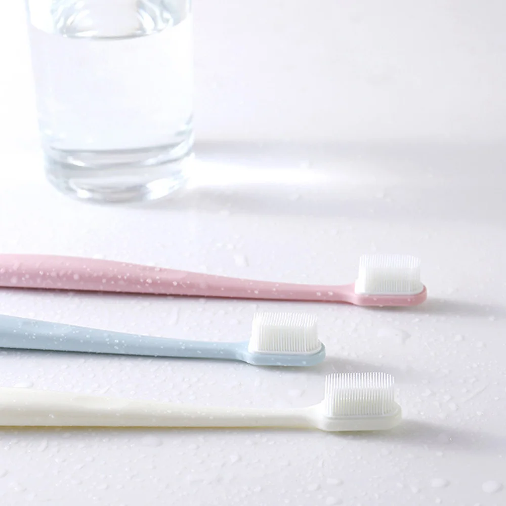 3 Pcs/Set Soft Toothbrush Oral Hygiene Nano Toothbrush Solid Color Portable Couple Toothbrushes Oral Care Clean Tools Toothbrush