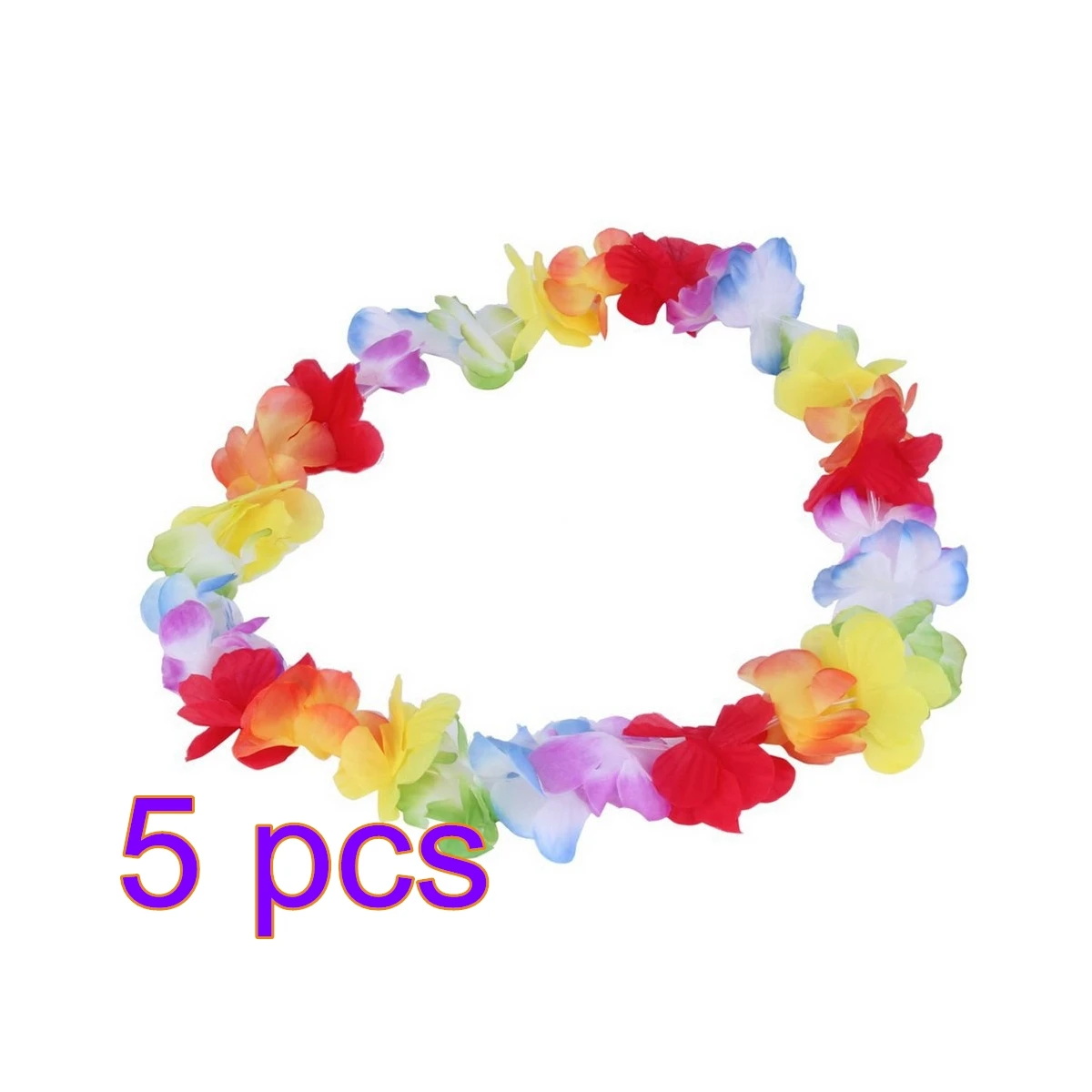 

5pcs Hawaii Christmas Wreath Door Decoration Hawaiian Party Artificial Flower Garland Necklace Luau Torpil