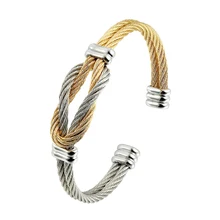 Классический дизайн Нержавеющая сталь полоса провода Регулируемый Размеры& браслет 4 цвета браслет для Для женщин, ювелирное изделие, подарок