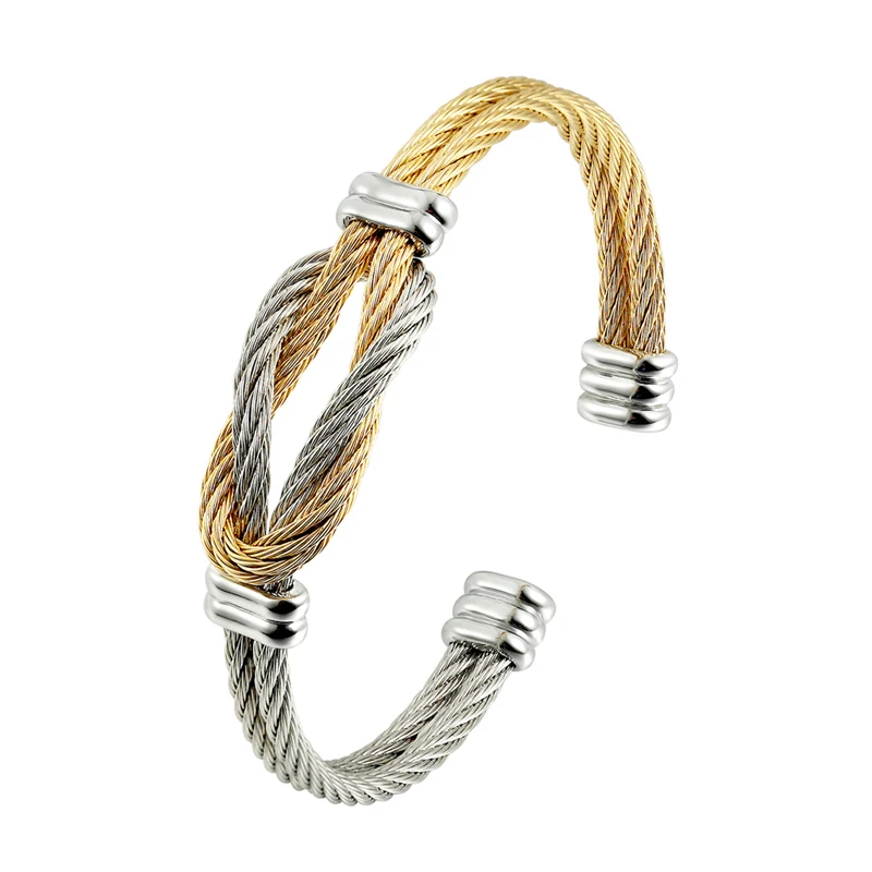 Gold Plated Buckle Design Titanium Steel Wire Rope Women Bracelet - China Cord  Bracelet and Braided Leather Bracelet price