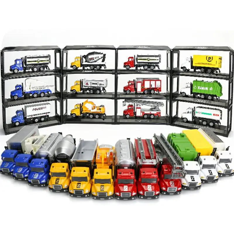 1: 64 грузовик пожарная машина инженерное транспортное средство пожарный автомобиль модели образовательных игрушек для мальчиков детская