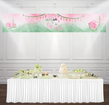 

9.8x1.5ft one in a melon Backdrop girl 1st birthday baby shower summer watermelon party decor Photo Background banner BN-1036