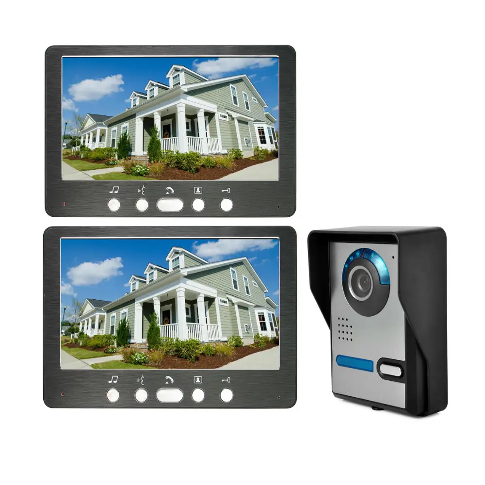 

7'' TFT LCD Wired Video Door Phone Visual Intercom Doorbell System Indoor Monitor 700TVL Outdoor Waterproof IR Camera