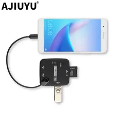 Ajiuyu micro usb адаптер otg SD TF концентратор-картридер подставка для мобильного телефона для Xiaomi Redmi samsung huawei LG все микро-usb для устройств на аndroid 2,0 otg