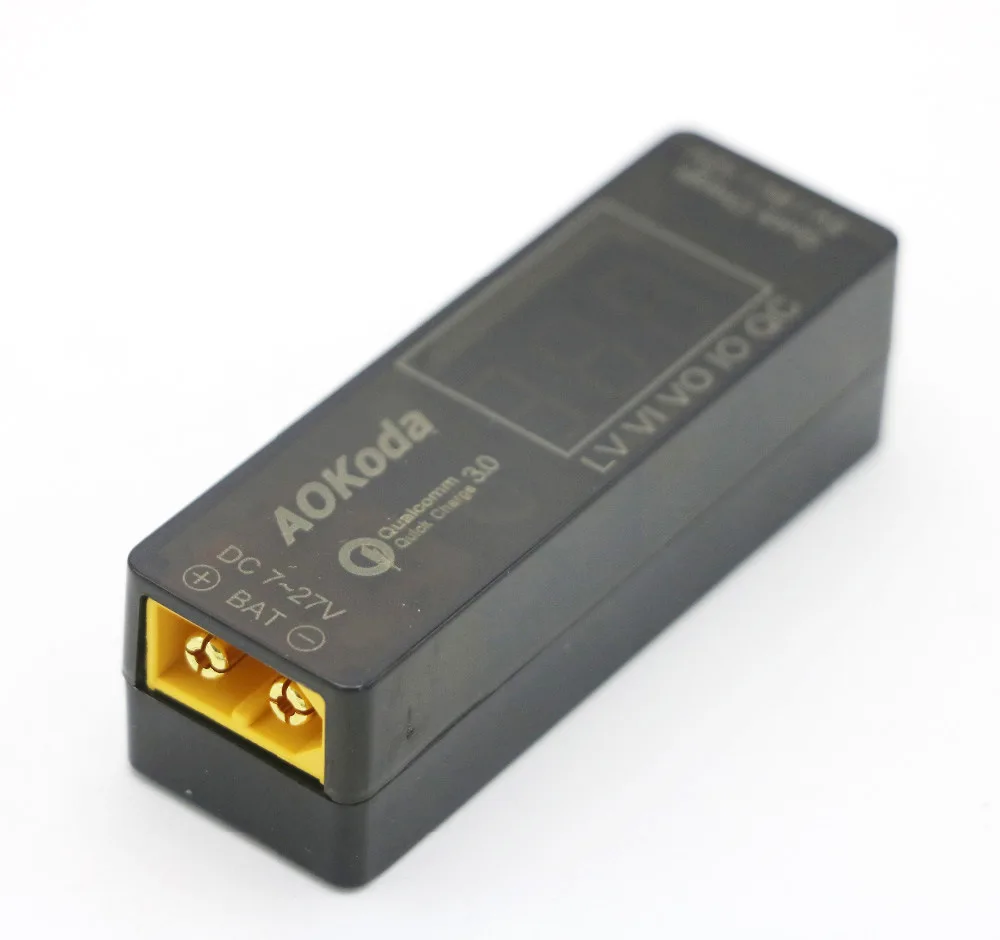 High Quality AOKoda Lipo to USB Power Converter QC3.0 Adapter Quick Charger for Smartphone Tablet PC