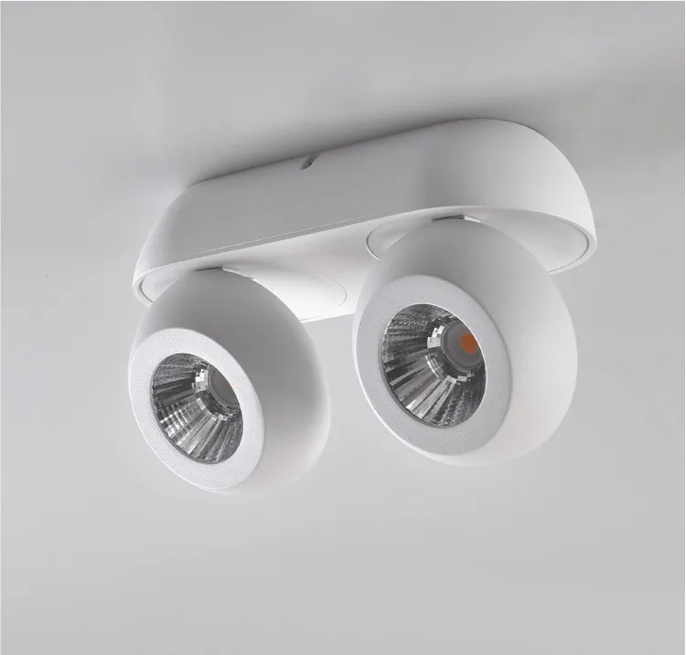 LED明装筒灯北欧可旋转角度双头多头COB明装射灯圆形双筒天花筒灯-淘宝网_12