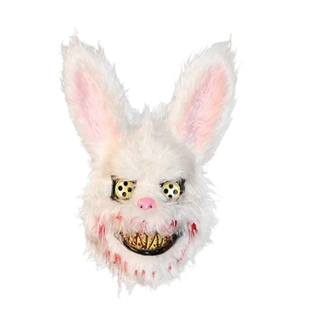 

Halloween Mask Bloody Killer Rabbit Mask Halloween Plush Cosplay Horror Mask for Kids Adults Party Supplies Decoration Scary Pro