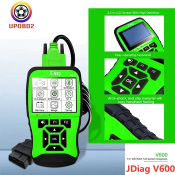 

JDiag V600 VAG Scanner Full System Diagnosis For VW/Audi/Skoda/Seat/Bentley/Lamborghini/Bugatti Car Diagnostic Scan Tool