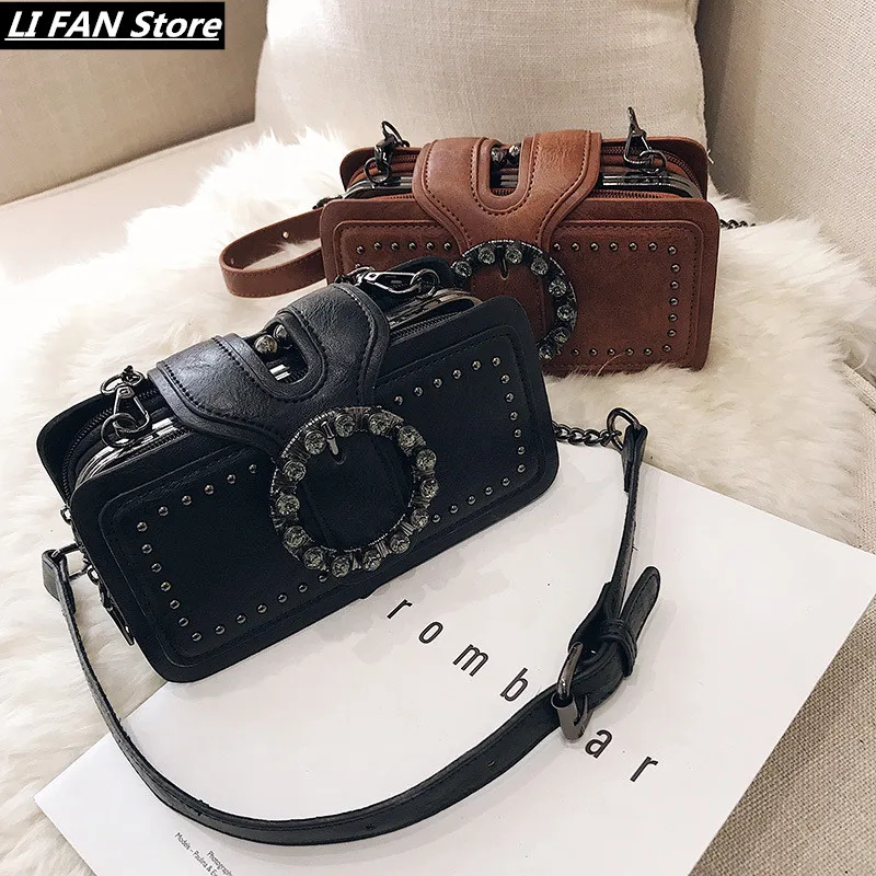 

Shoulder Bag For Women Messenger Bag Fashion Rivet Women's Bag New Three-layer Nip Women's Bag Korean Women's Bag Summer Bag