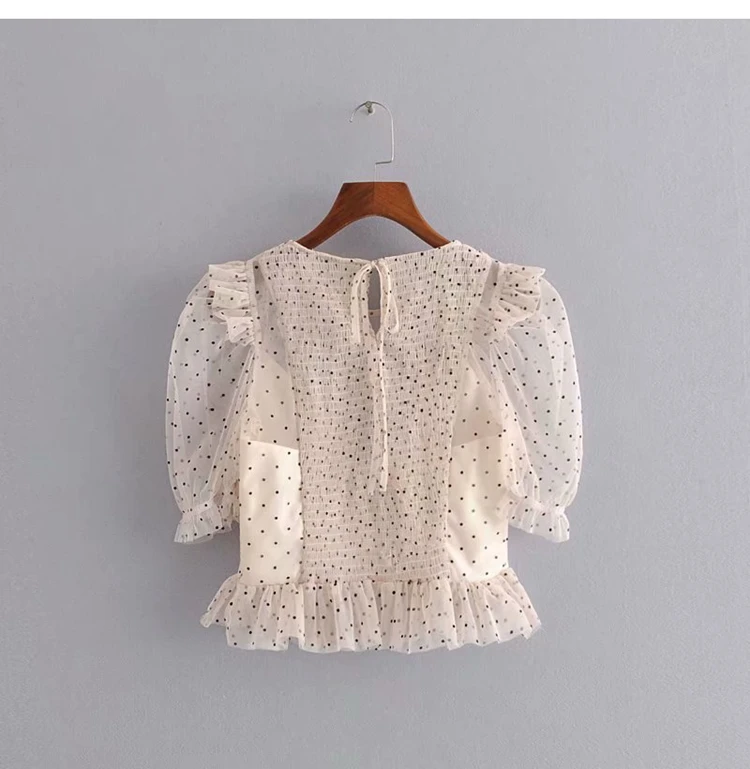  2020 Sweet temperament laminated wave shirt modis vadiming sheiner zaraing women blouse kimono