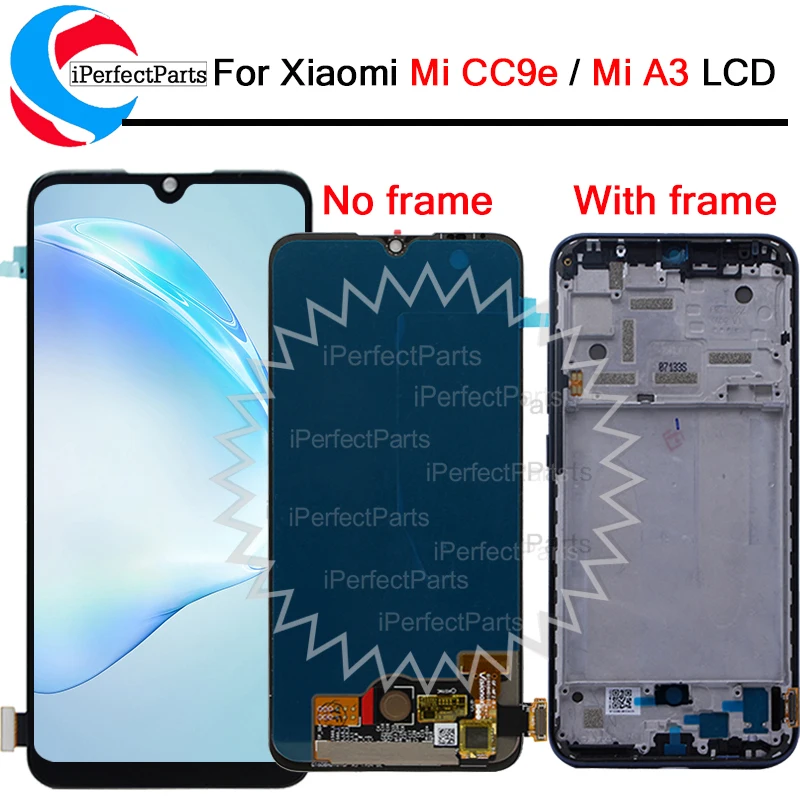 6 01 ''Super AMOLED для Xiaomi Mi CC9e ЖК-дисплей с рамкой сенсорная панель экран дигитайзер