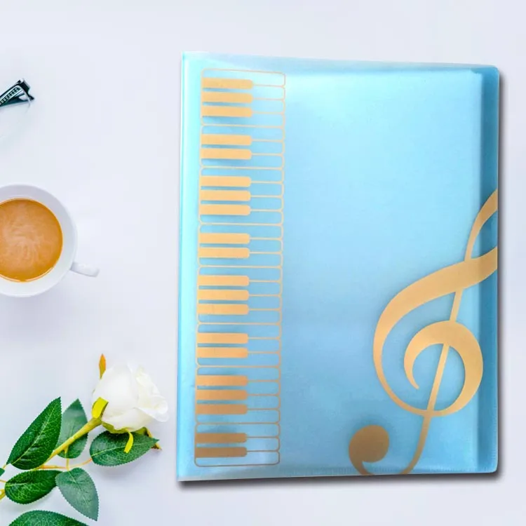 1pcs Creative A4 Music Teaching Supplies 40 Layer Music Piano Score File Folder Fashion School Music Learning Filing Products - Цвет: blue