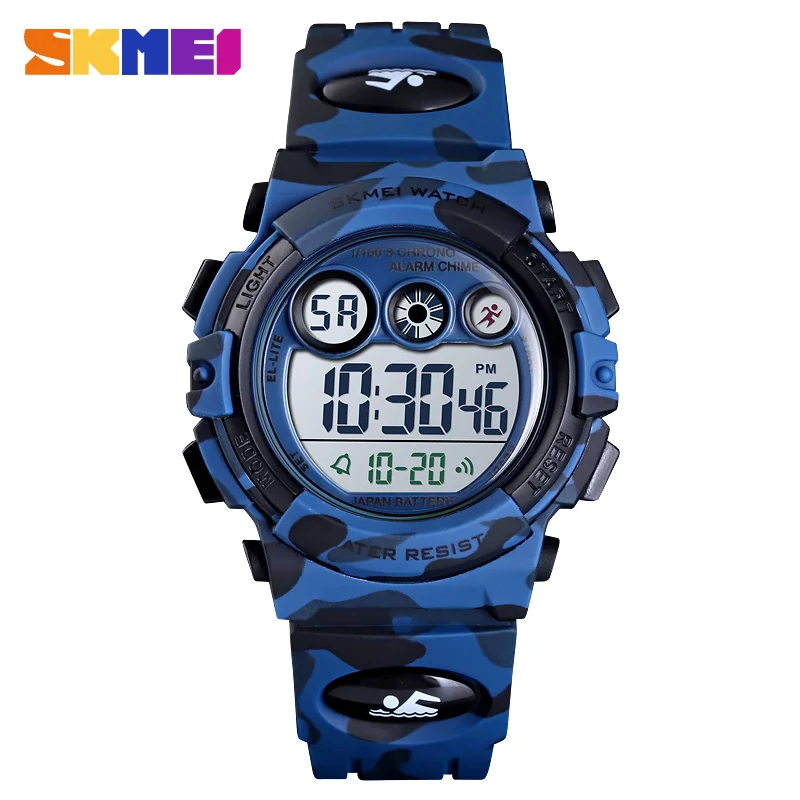 Sport Kids Watches Young And Dynamic Dial Design 50M Waterproof Colorful LED+ EL Lights relogio infantil - Цвет: blue
