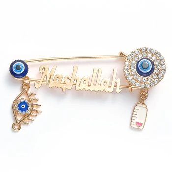

Muslim Islam Turkish Evil Eye High Quality Metal Brooch Pin Fashion Cute Bottle Pendant Baby Jewelry
