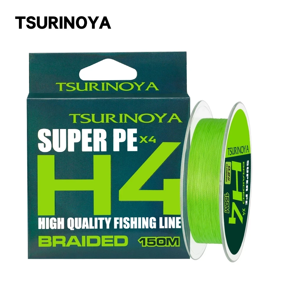 Fishing Line TSURINOYA H4 4-8lb 150m 4 Weaves PE Fishing Line Light Game Trout Game Long Casting 4 Strand Braided Smooth Multifilament Line