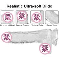 Weichen Gelee Dildo Hoden Realistische Anal Dildo Penis Saugnapf Männlichen Dick Weibliche Masturbation Zappeln Spielzeug Sex Spielzeug für Frau 3