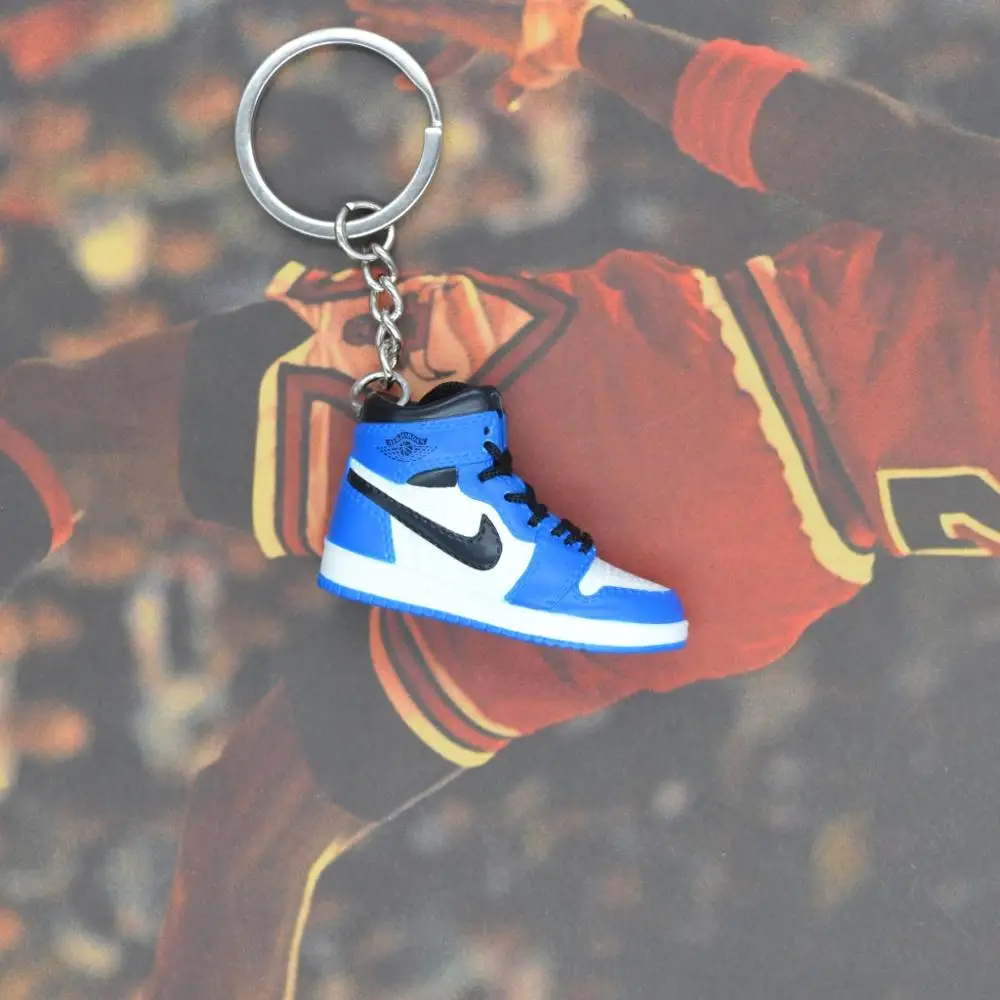 Дропшиппинг aj1 offwhite Chicago Unc брелок в виде кроссовка Air Jordan 1 3D мини-кроссовки, закрытая спортивная обувь брелок в виде кроссовка s - Цвет: one shoe keychain