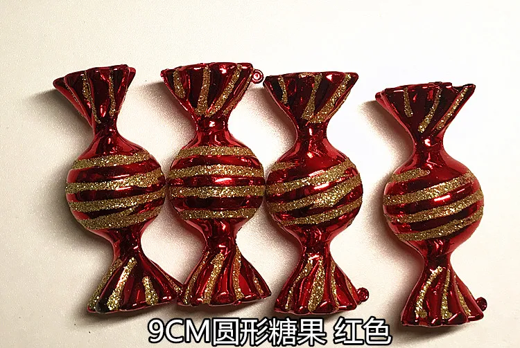 Рождественские украшения для рождественской елки орнамент «Подарок на Рождество» оконные украшения позолоченные окрашенные конфеты