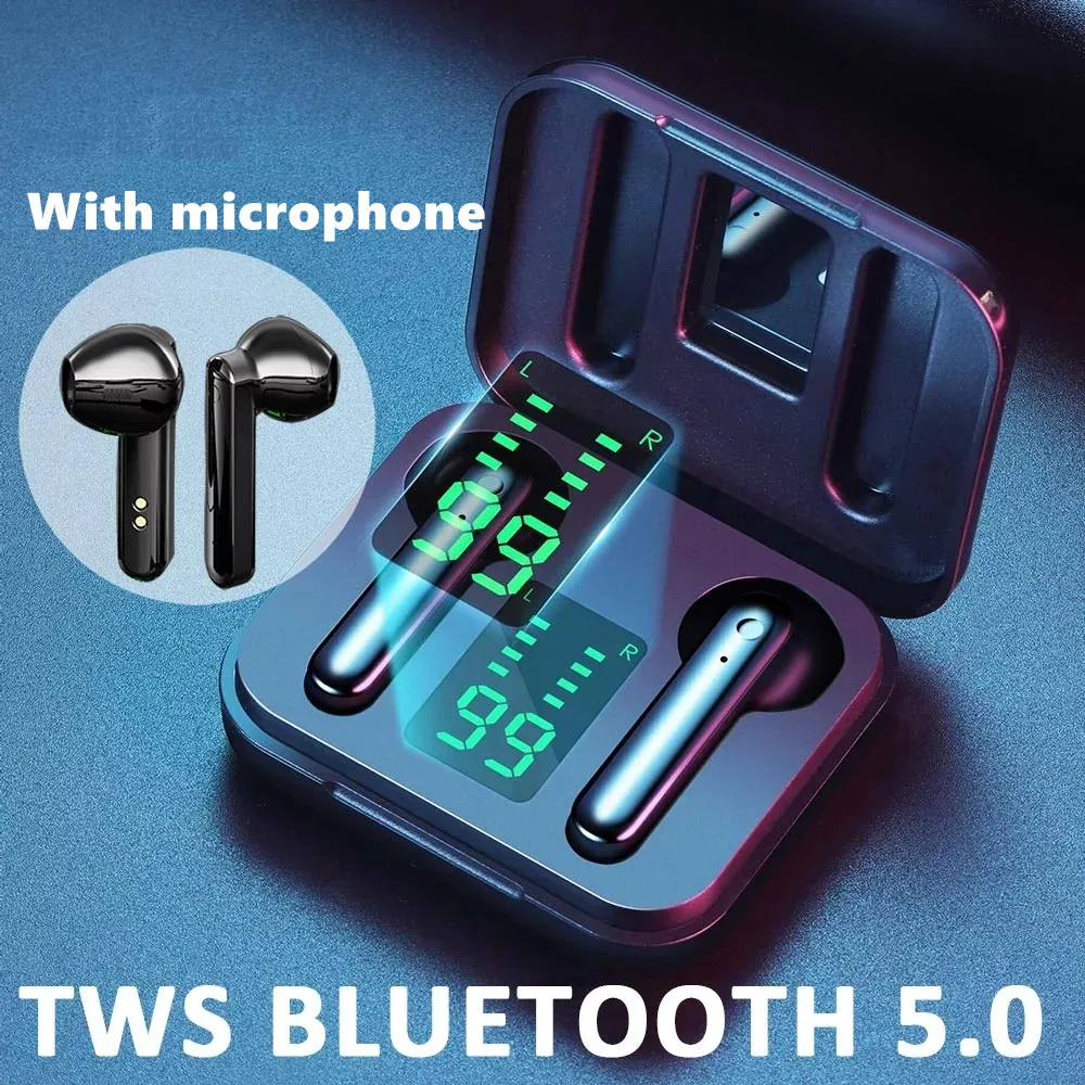 

OUIO TWS 5.0 Wireless Headphones Bluetooth Earphones with Microphone Sports Waterproof Touch Control Headsets Stero Sound