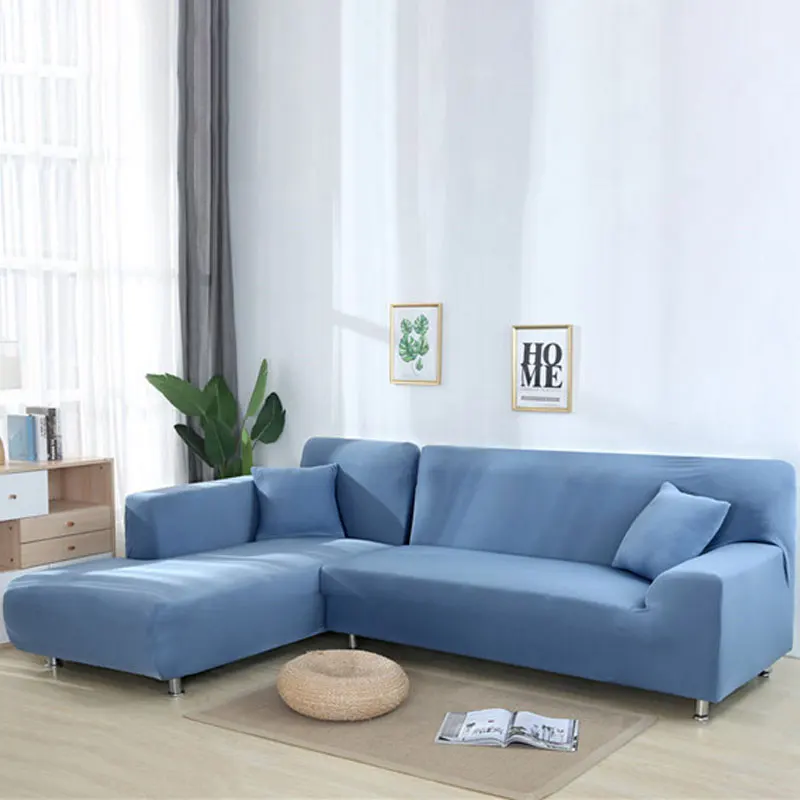 light blue Эластичные чехлы для диванов, Современные чехлы для диванов на два и три сиденья, чехлы для диванов с принтом для гостиной SA45092 - Цвет: light blue