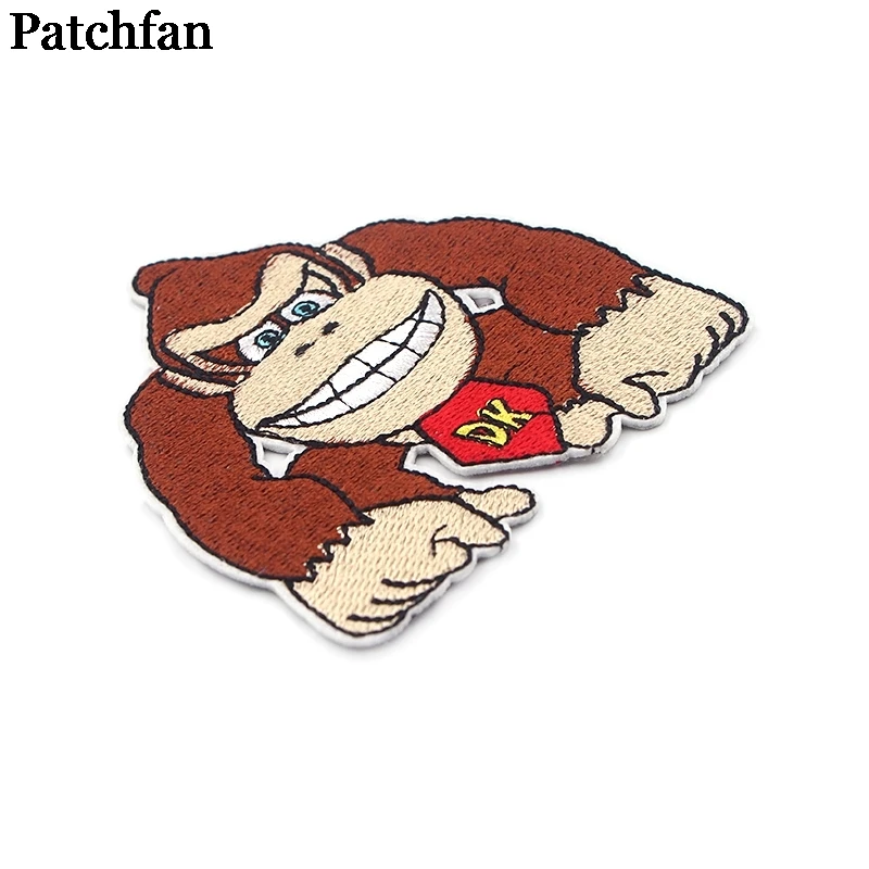 20 шт./лот Patchfan Donkey kong аппликационные заплатки Сделай Сам железо на обуви джинсовая рубашка одежда наклейки в стиле панк вышитый значок A2311