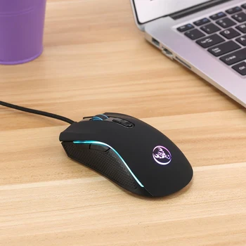 

Ergonomic Mouse USB Wired Gaming Mouse 3200DPI Adjustable 7 Buttons LED Optical Professional Gamer Mouse - Black