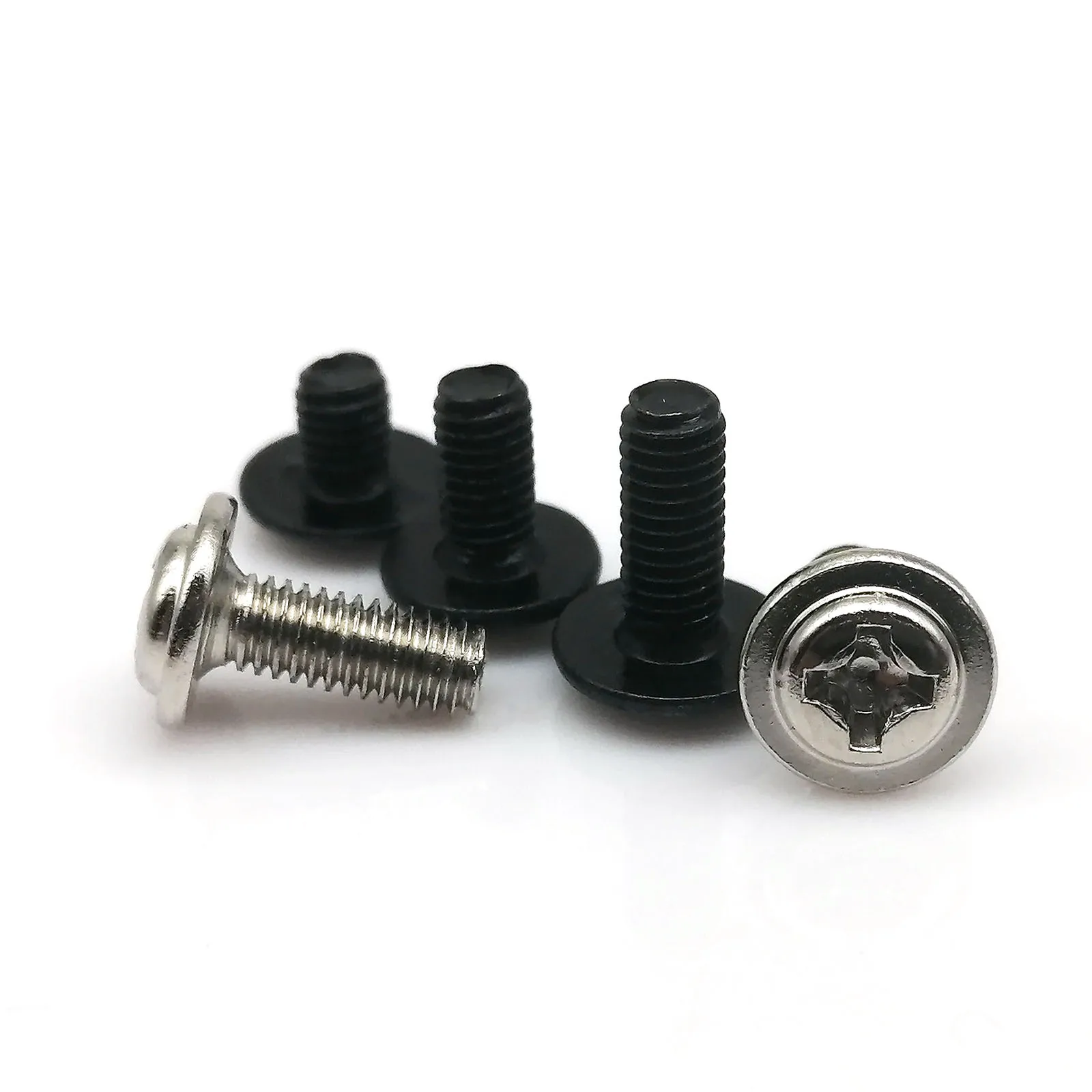 Screw Bolt 100pcs Black M3*4/5/6/8mm PC Case Chassis Motherboard CD DVD Rom Mount Fix Repair Phillips Washer Head DIY Computer