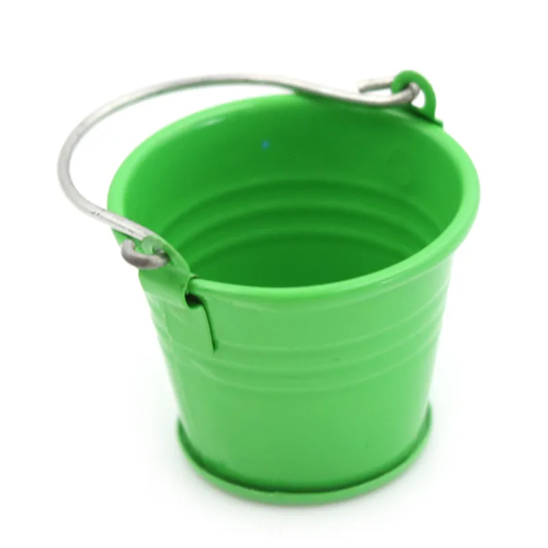 1/12 Metal Watering Can Buckets Garden Miniature Decoration For Children Kids Dolls Acces Dollhouse Miniature Furniture Toys - Цвет: as pictures