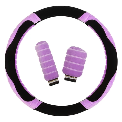 Winter Purple Противоскользящий 15 ''/38 см чехол рулевого колеса автомобиля дышащий ручной тормоз ручки переключения передач воротники Чехлы универсальные для автомобилей - Название цвета: Winter Purple