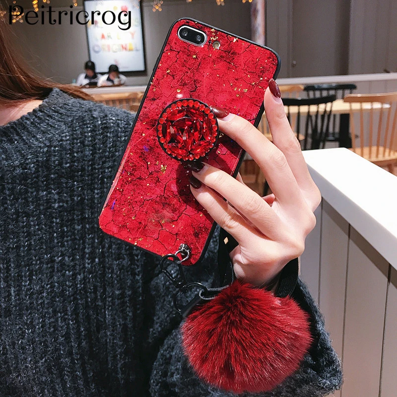 

Epoxy Gold Foil Gem Green Phone Case For Xiaomi Mi 9 8 SE Lite 6 6X 5 5S 5X 5A MIX 3 2S MAX 2 Mi9 With Ring Holder Lanyard Cover