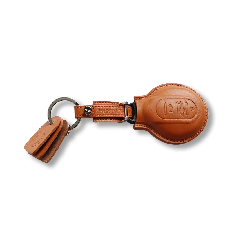 Автомобильный ключ чехол кожаный защитная крышка аксессуары для BMW MINI Cooper S F54 F55 F56 F57 F60 автомобильный брелок для ключей с украшения - Название цвета: brown