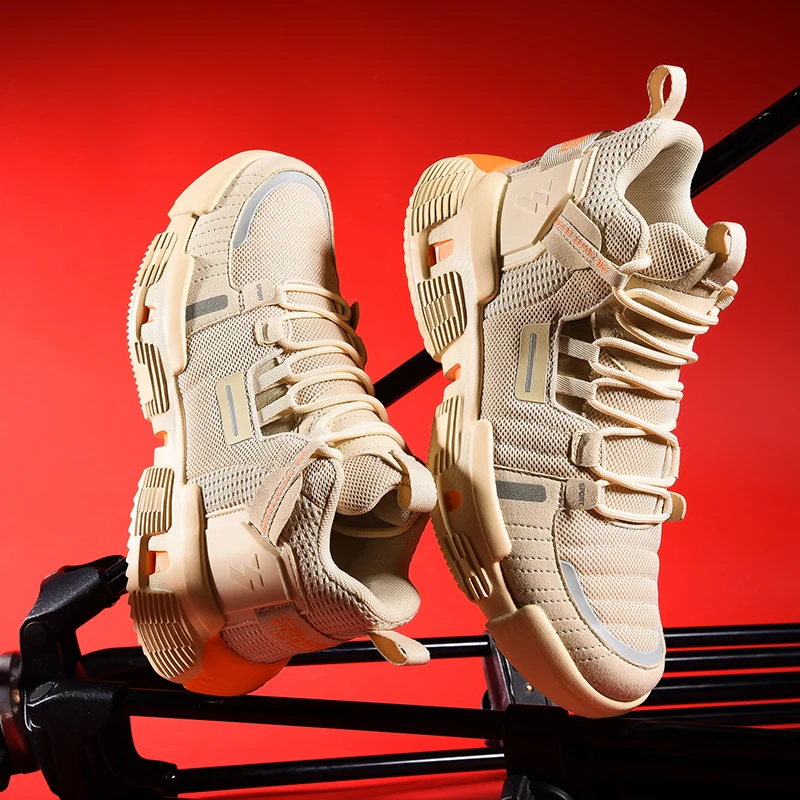 Men's walking shoes outdoor high-top casual thick bottom sneakers Korean fashion simple wild student tide shoes