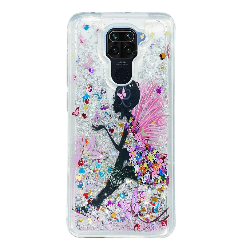 Redmi Note 9 Soft Case on For Funda Xiaomi Redmi Note 9 Case Xiomi Redmi Note 9 Cover Dynamic Liquid Glitter Phone Cases Etui xiaomi leather case case Cases For Xiaomi