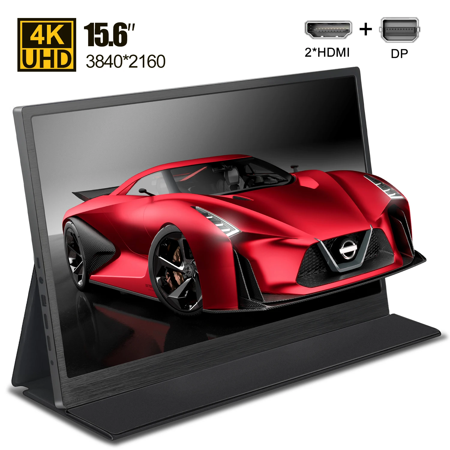 

15.6" UHD portable monitor 4K IPS screen 2x mini HDMI + DP for Ps4 gaming monitor PC computer laptop 3840*2160 with smart case