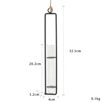

Hanging Glass Tube Placing Art Crafts Mini Flowers Hang Display Decorative Hydroponics Plants Holders