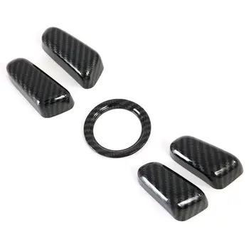 

Carbon Fiber style Button Seat Cover Adjustment Trim Plastic Decoration Accessory 5pcs