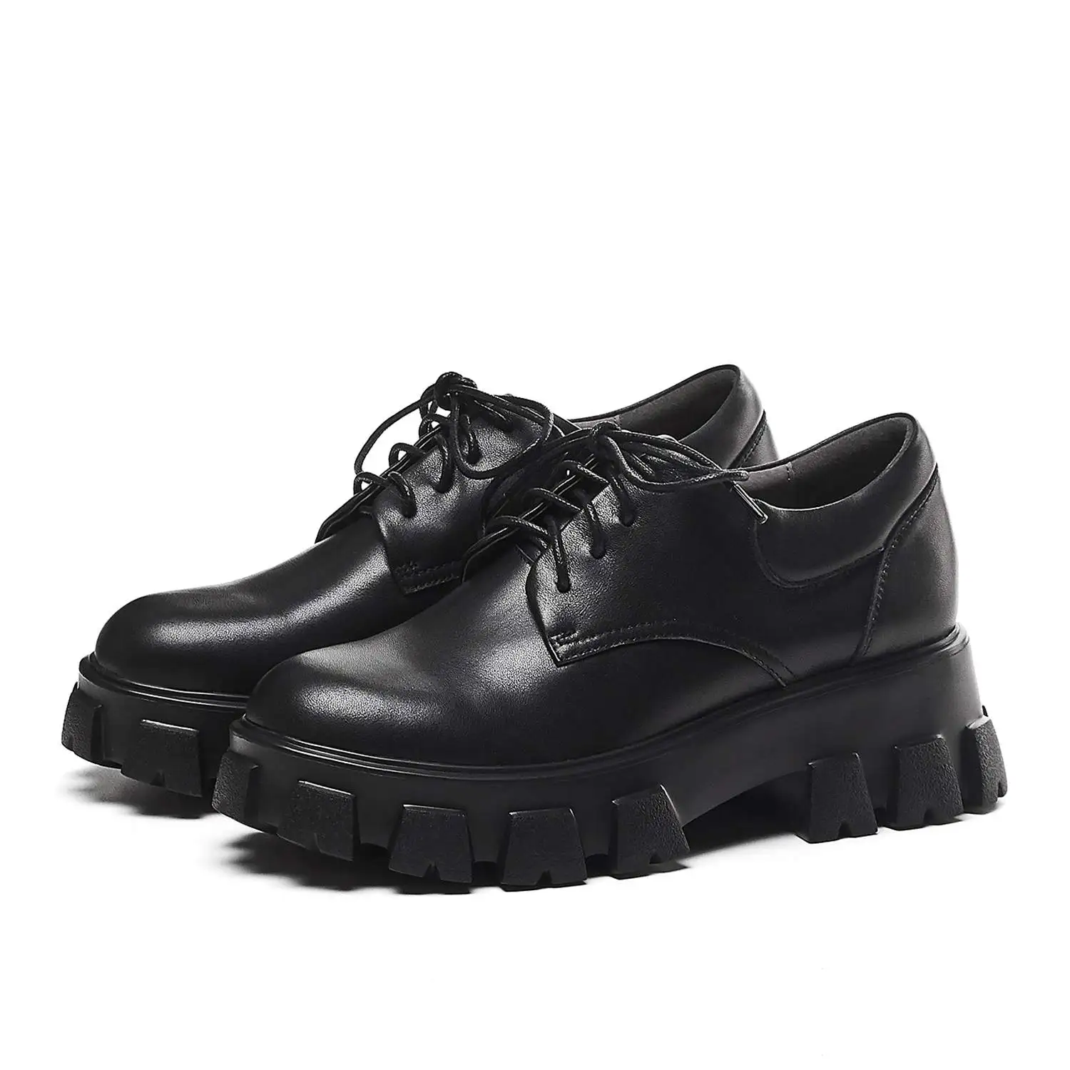 Krazing Pot/, консервативный стиль, коровья кожа, шнуровка, Нескользящие водонепроницаемые кроссовки Оксфорд, круглый носок, платформа, Вулканизированная обувь L8f1