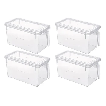 

4PCS Kitchen Transparent Storage Box Sealed Jar Grains Beans Storage Organizer Food Containers Refrigerator Storage Box