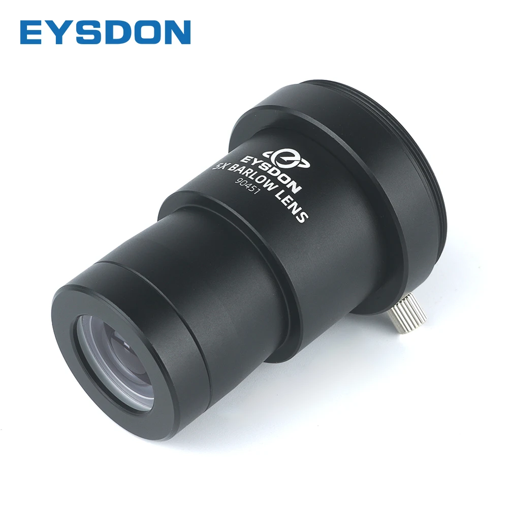EYSDON 5X Barlow 렌즈 M42 카메라 T2 스레드가있는 천문 망원경 용 1.25 금속 완전 코팅 초점 거리 확장기