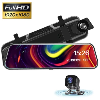 

10 Inch Car DVR Camera Stream Media Rearview Mirror IPS Press Screen FHD Dash Cam Video Recorder DVRs Dash Camera Driving Reco