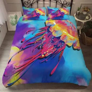 

Water-color Jellyfish Bedding Set Doona Bedroom Decor Quilt Cover Comforter Cover Boys Gift 1PC Duvet Cover Pillowcase Dropship