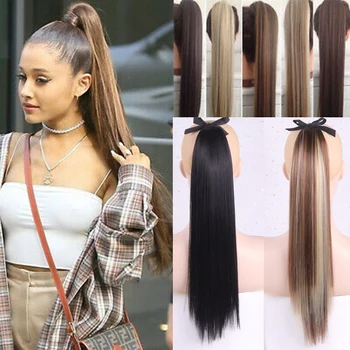 

WERD Natural Ponytail Black Brown Artificial Rope High Temperature Synthetic Fiber Suitable For Hair Extension Wig